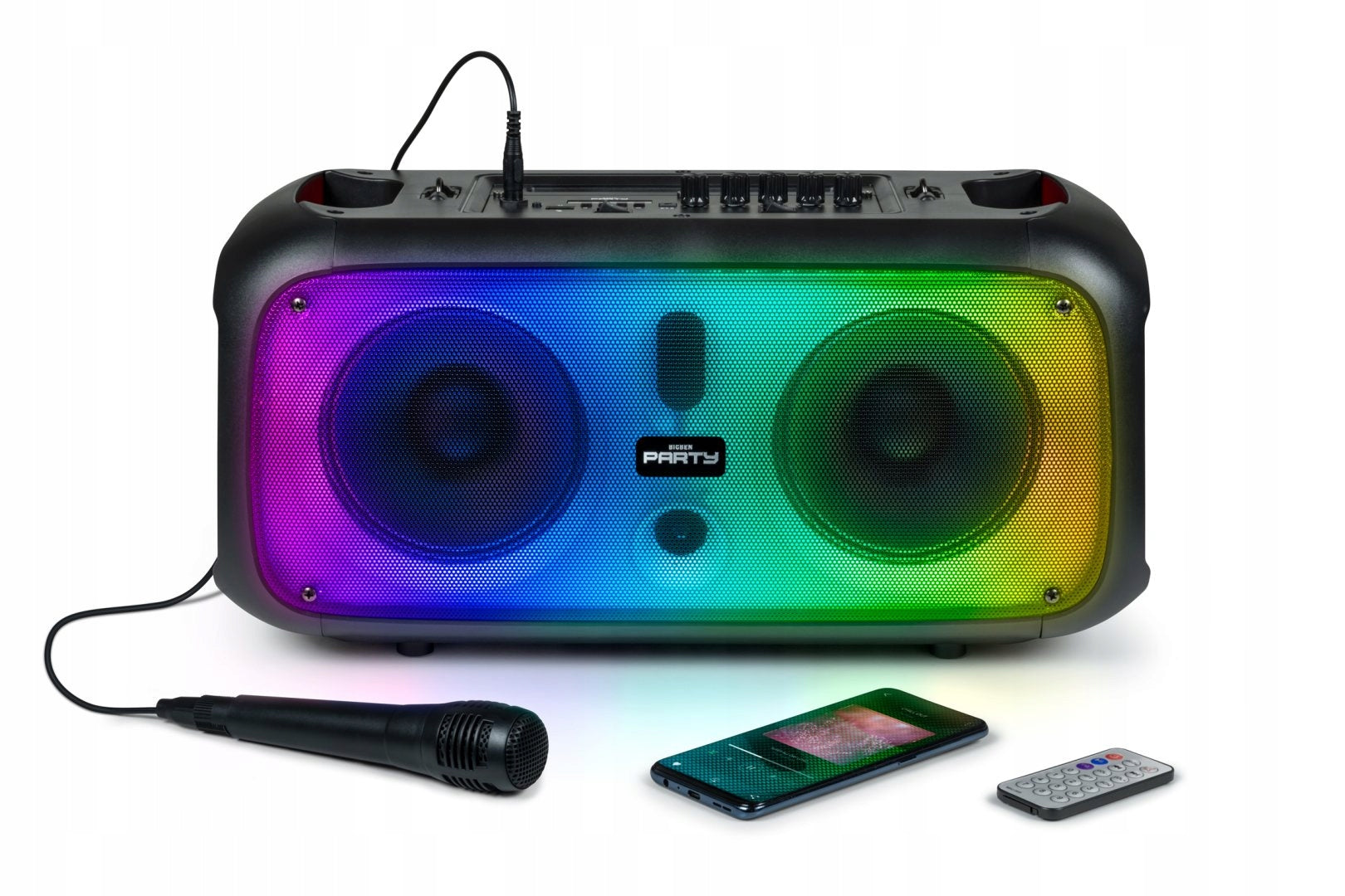 Bluetooth Speaker Large Microphone Party Cube LED Backlight 200W Big Ben