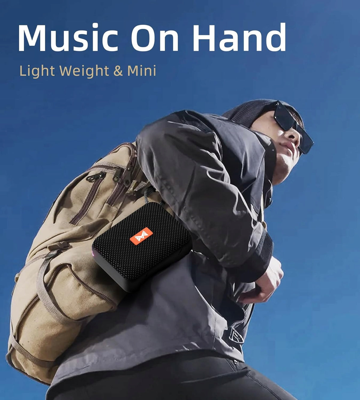 Bluetooth Speaker, Portable Beat Sync Light Speaker, Waterproof Packaging status original