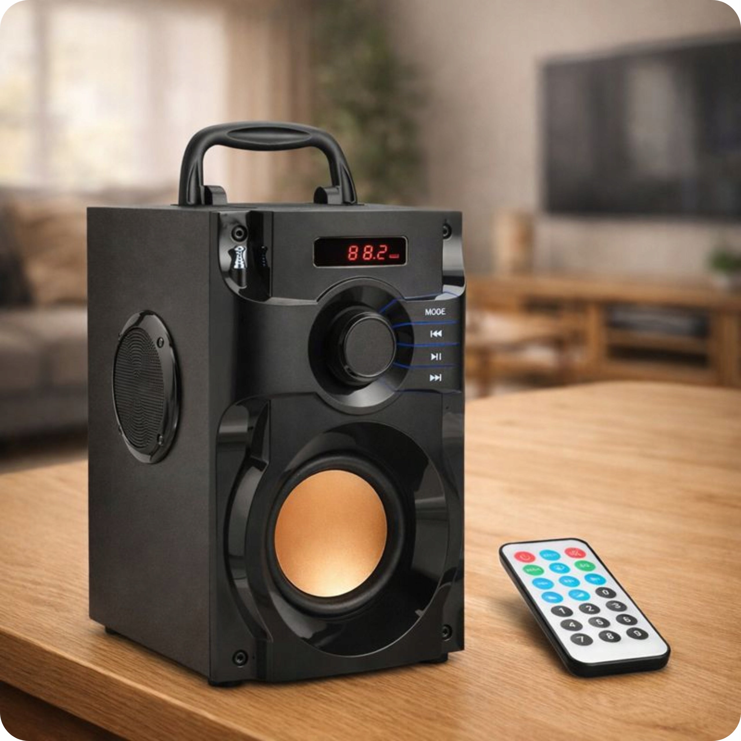 Bluetooth Speaker Portable FM RADIO Wireless BT Remote Control with USB Radio Packaging status original