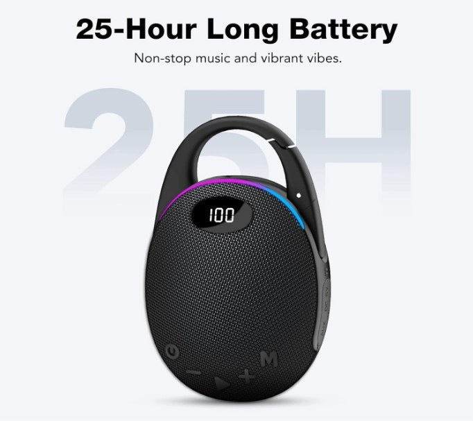 Bluetooth Speaker Portable LED Display Integrated Carabiner S10-1 Brand no brand