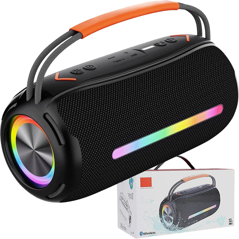 Bluetooth Speaker Portable USB TF AUX TYPE-C IPX6 BOOMBOX TOWER Black 20W