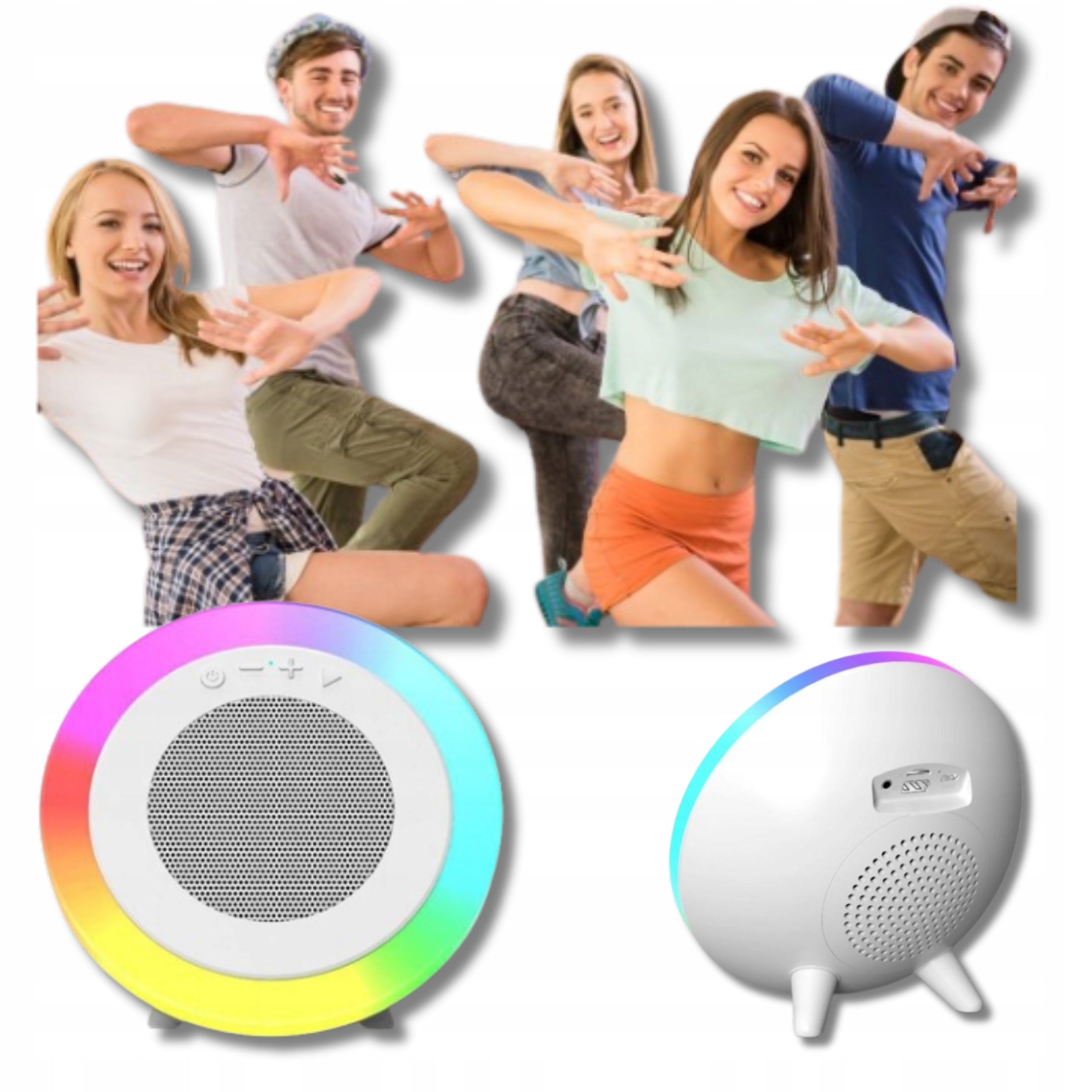 Bluetooth Speaker Portable Usb Sd Aux Rgb Led Lamp Swimming Colors