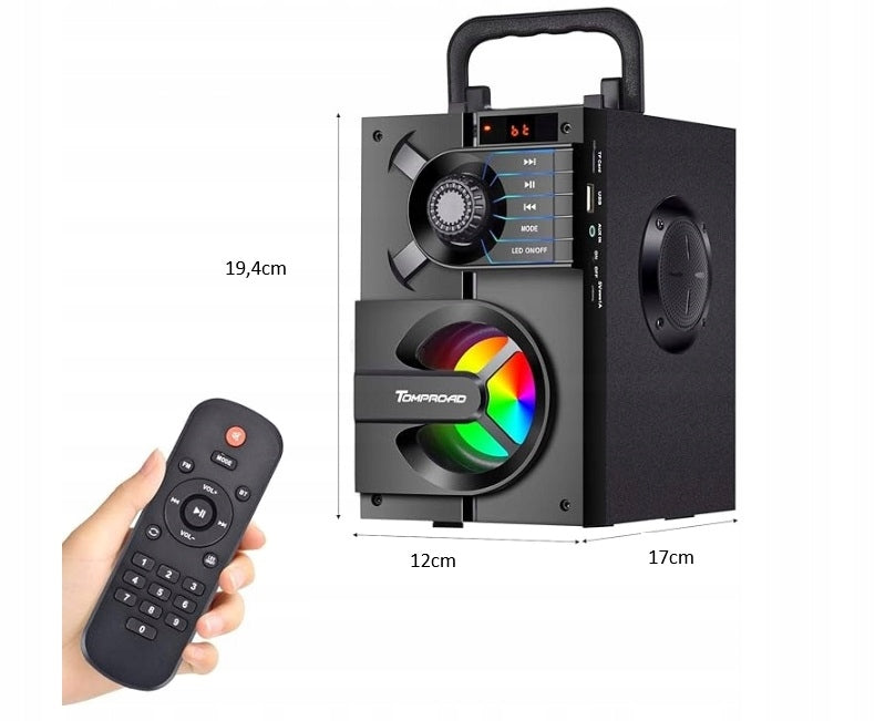 Bluetooth Speaker Portable Wireless Stereo with Bass S37 Black 11W Brand no brand