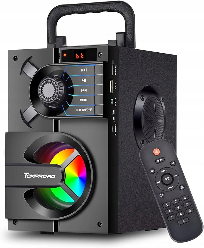 Bluetooth Speaker Portable Wireless Stereo with Bass S37 Black 11W