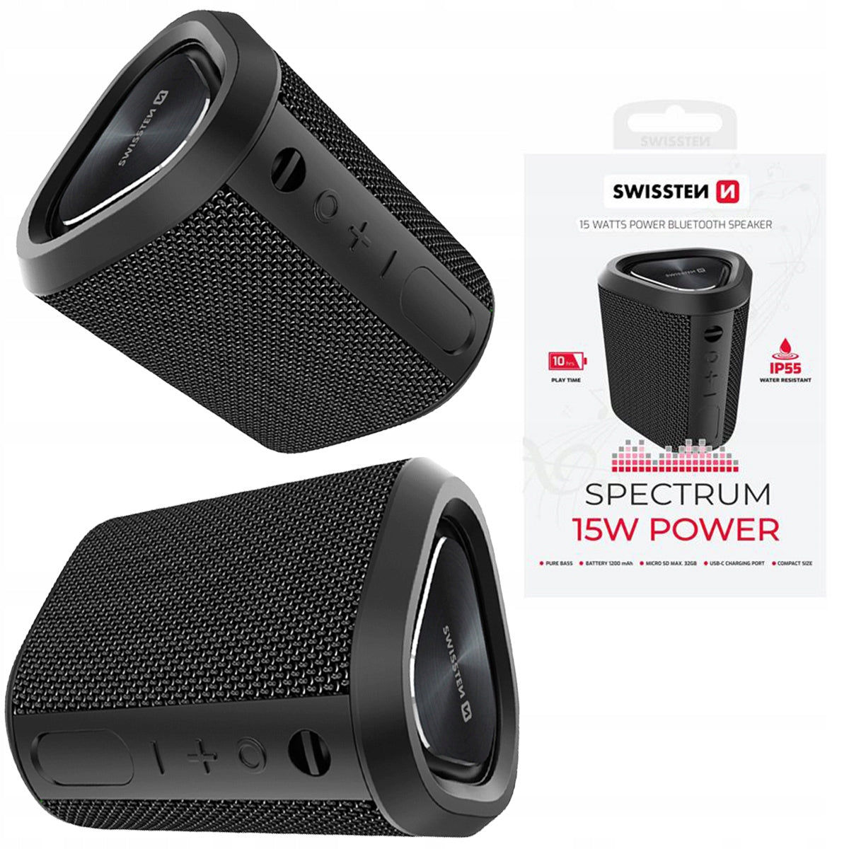 Bluetooth Speaker SWISSTEN SPECTRUM 15W 1200 mAh USB-C Small Compact