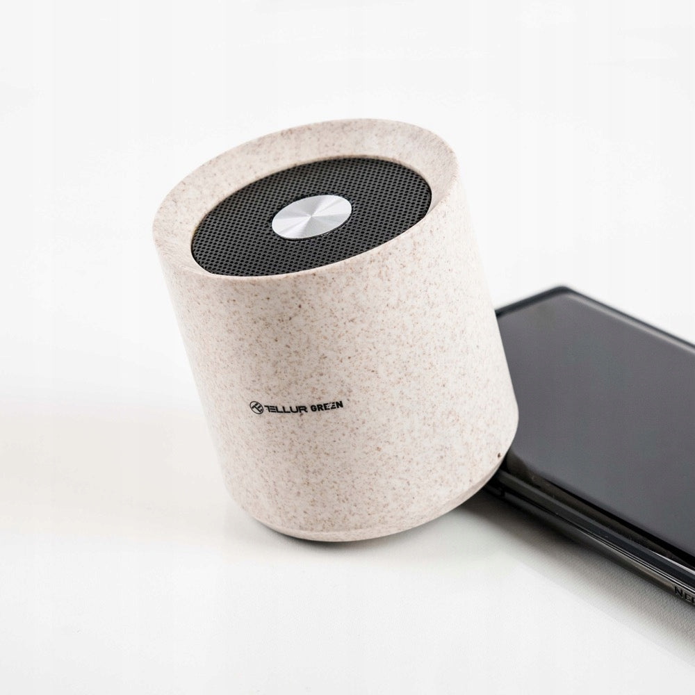 Bluetooth Speaker Tellur 3W Green with Wheat Fiber - Cream Brand TELLUR