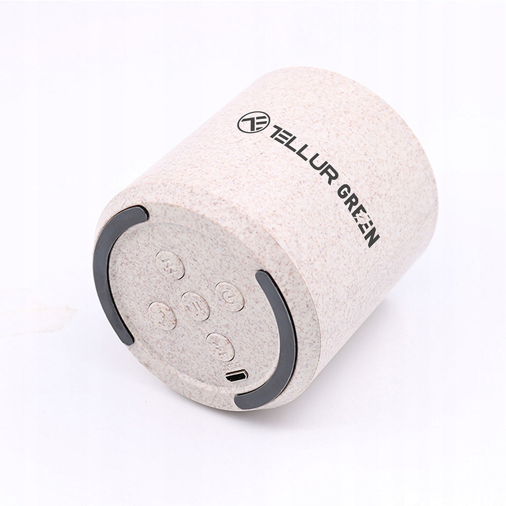 Bluetooth Speaker Tellur 3W Green with Wheat Fiber - Cream Manufacturer code TLL161231