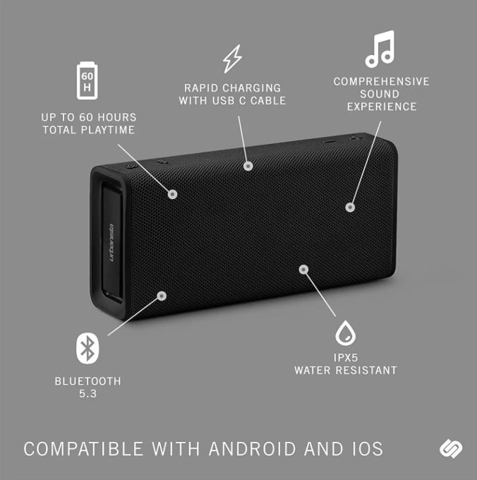 Bluetooth Speaker Urbanista Brisbane Plus 16 W IPX5 / 60H Colour: Black Packaging status original