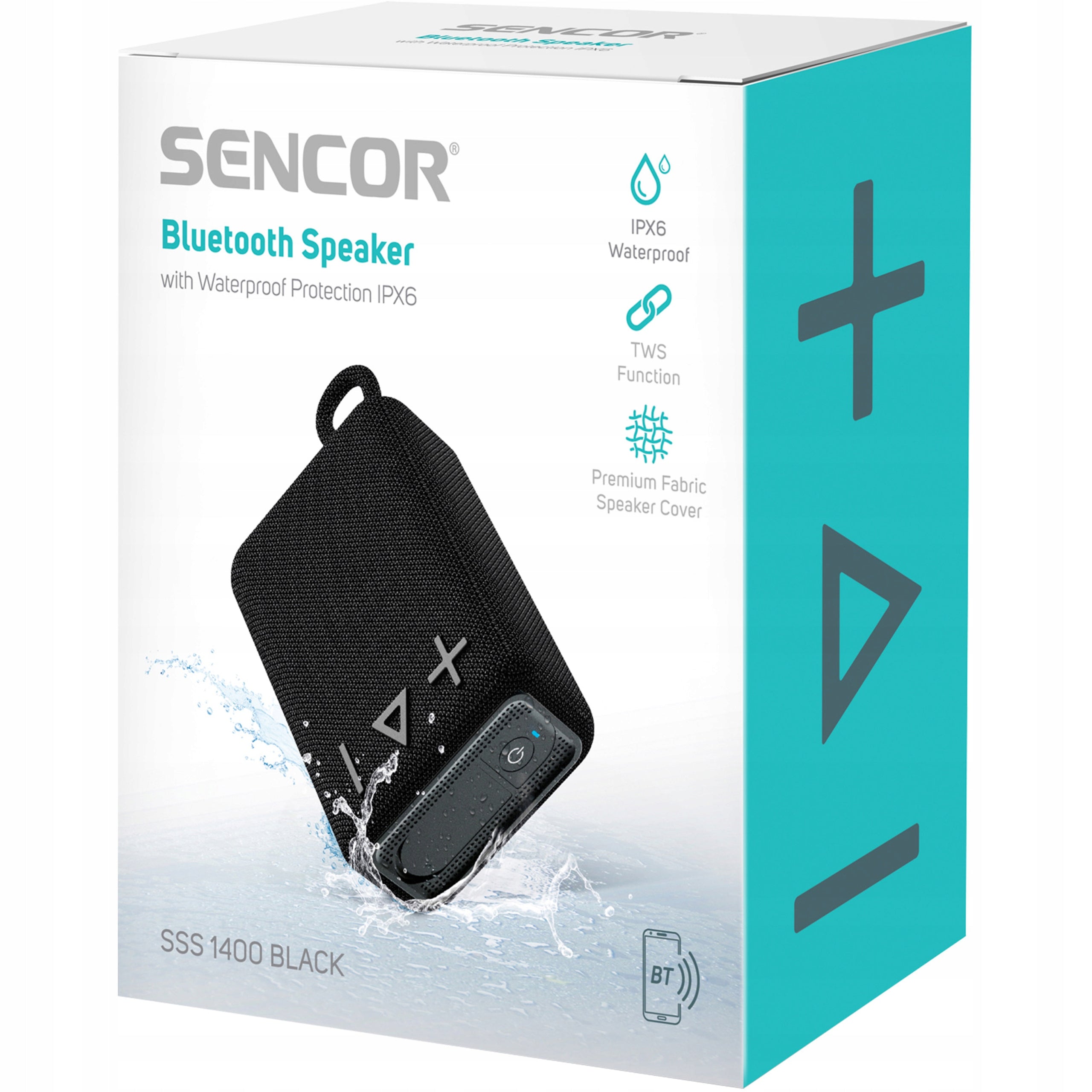 Bluetooth Speaker WATERPROOF Sencor SSS 1400 BLACK USB-C 1800 mAh Black Packaging status original