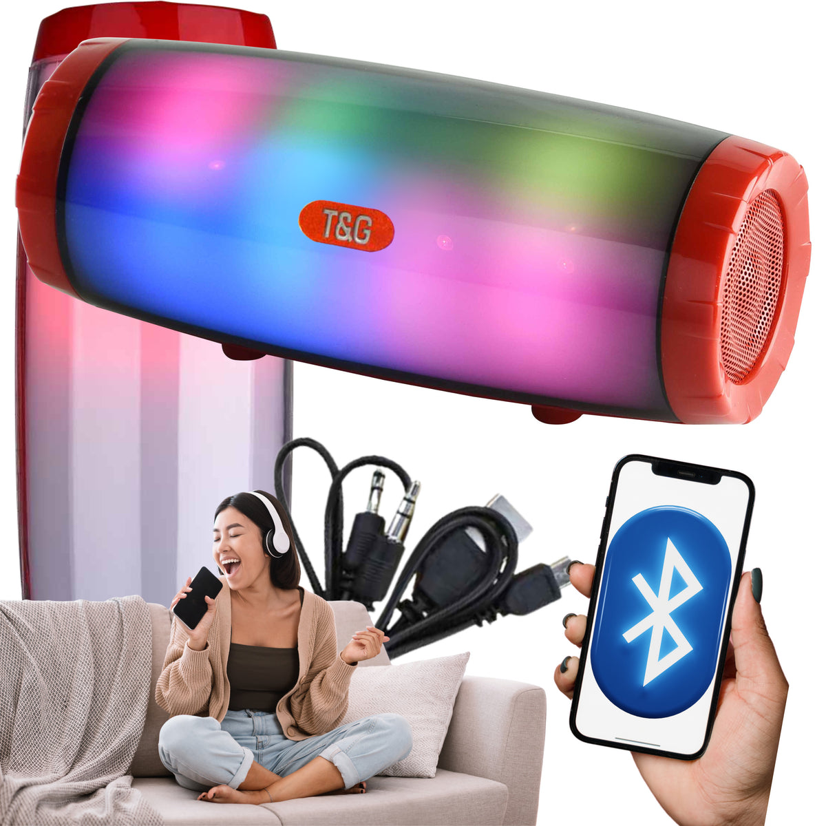Bluetooth Speaker Wireless FM Radio AUX Card Reader SD TG165C