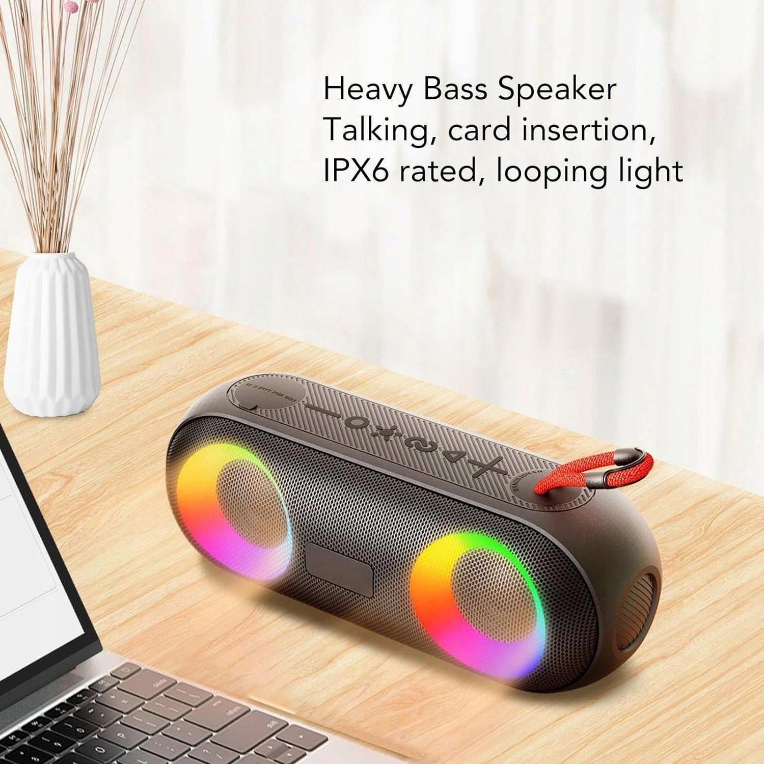 Bluetooth Speaker, Wireless Portable HiFi RGB Speaker with Powerful Brand no brand