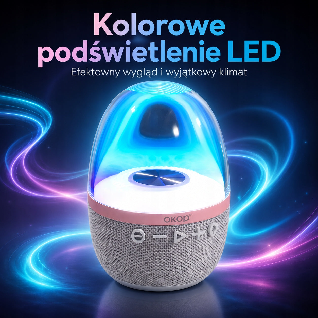Bluetooth Speaker with RGB LED Light Egg Beige Decorative for Gift Manufacturer code KP-830