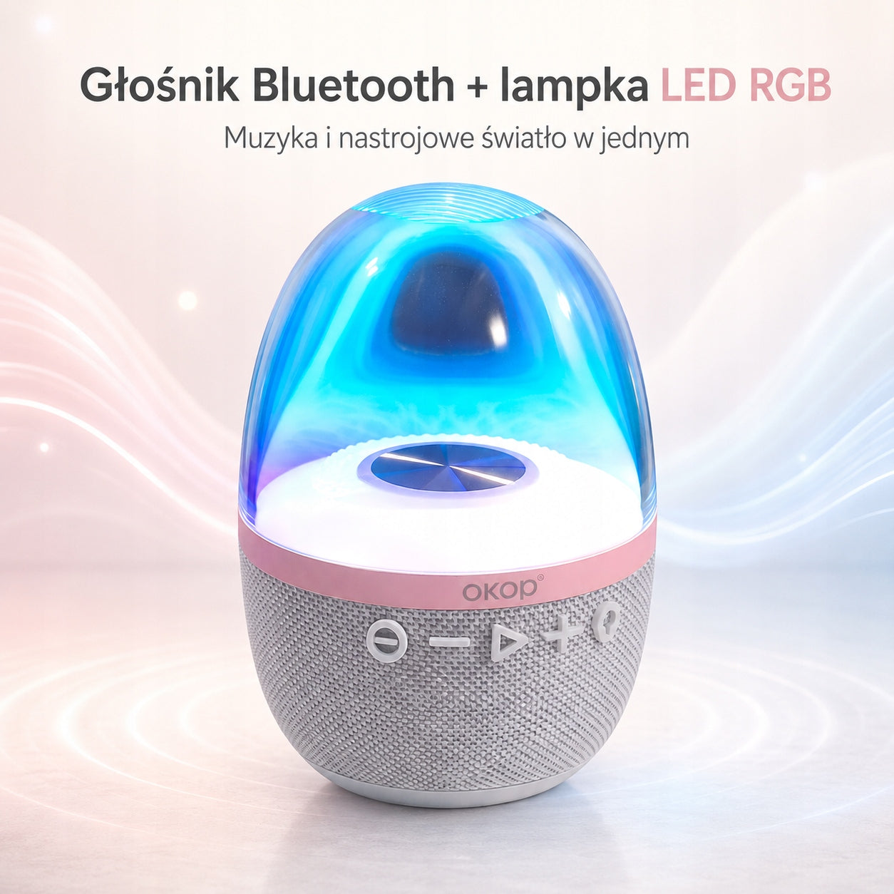 Bluetooth Speaker with RGB LED Light Egg Beige Decorative for Gift Packaging status original