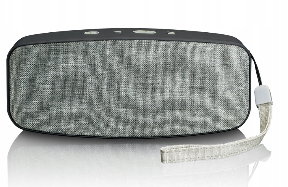 Bluetooth Stereo Speaker with Rechargeable Power 6W SD Card Strap - Gray
