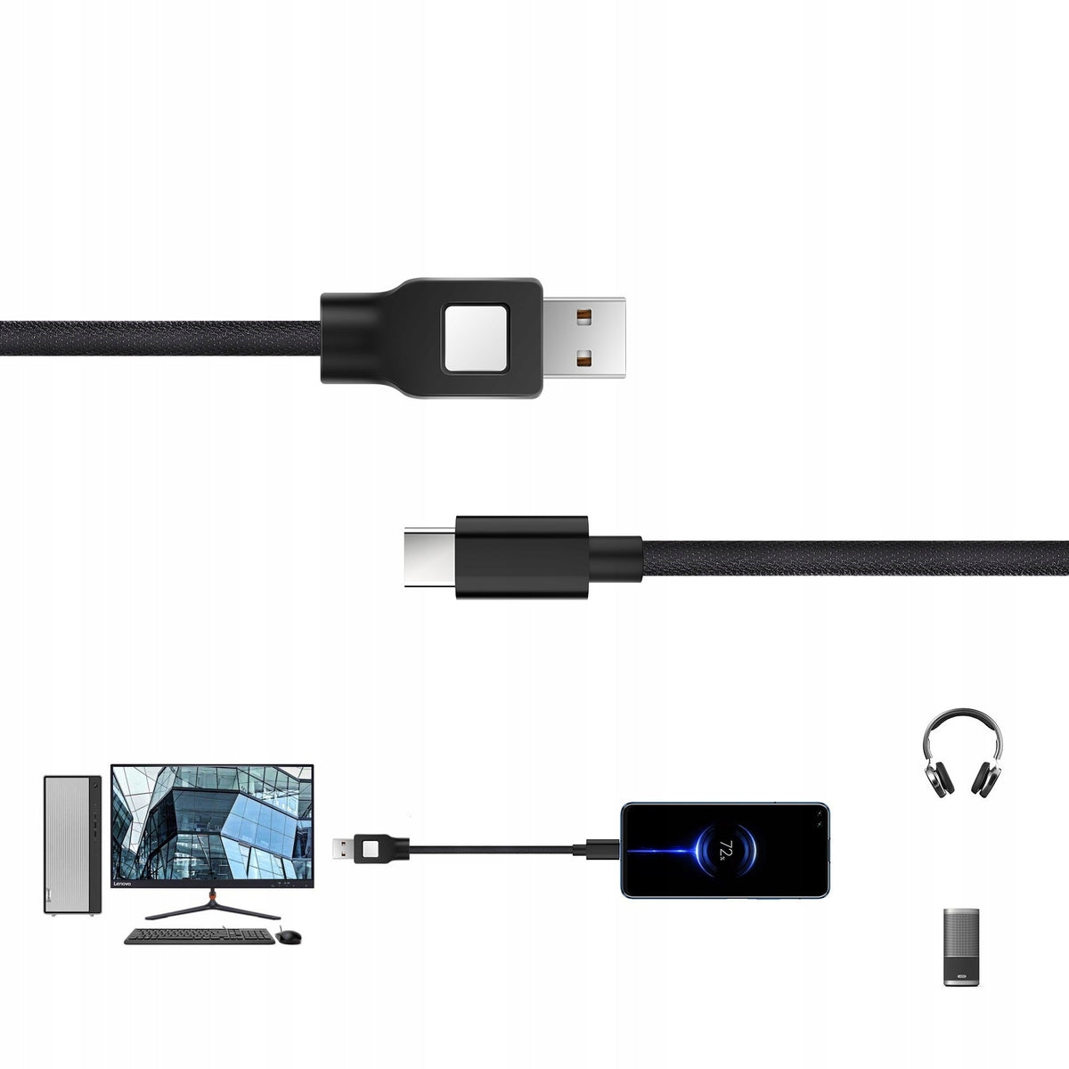 Bluetooth Transmitter Charging USB-C Data Transfer Packaging status original