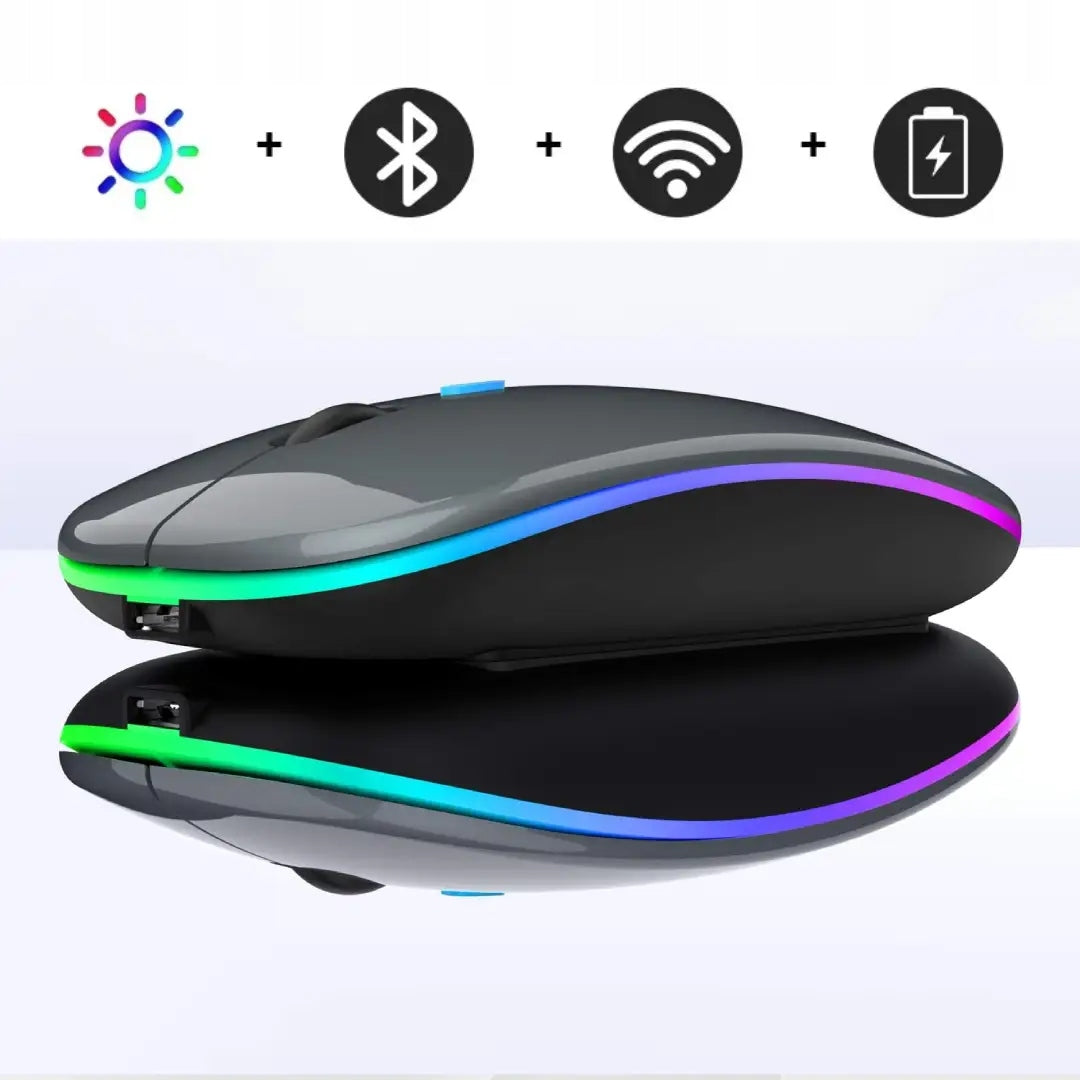 Bluetooth + USB Mouse 2,4GHz LED Grey Mouse Wireless Rechargeable Manufacturer code QQB-QQJJWWAA66