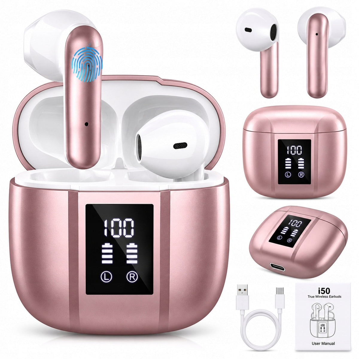 Bluetooth Wireless Headphones I50 IP7 Waterproof Packaging status original