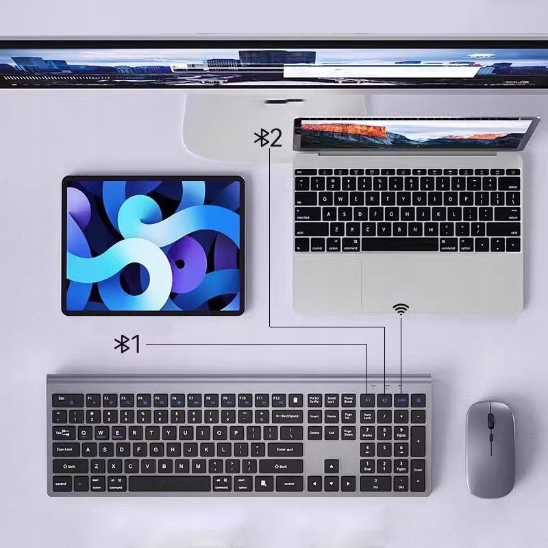 Bluetooth Wireless Ultra-thin Keyboard and Mouse Combo in Space Gray Manufacturer no brand