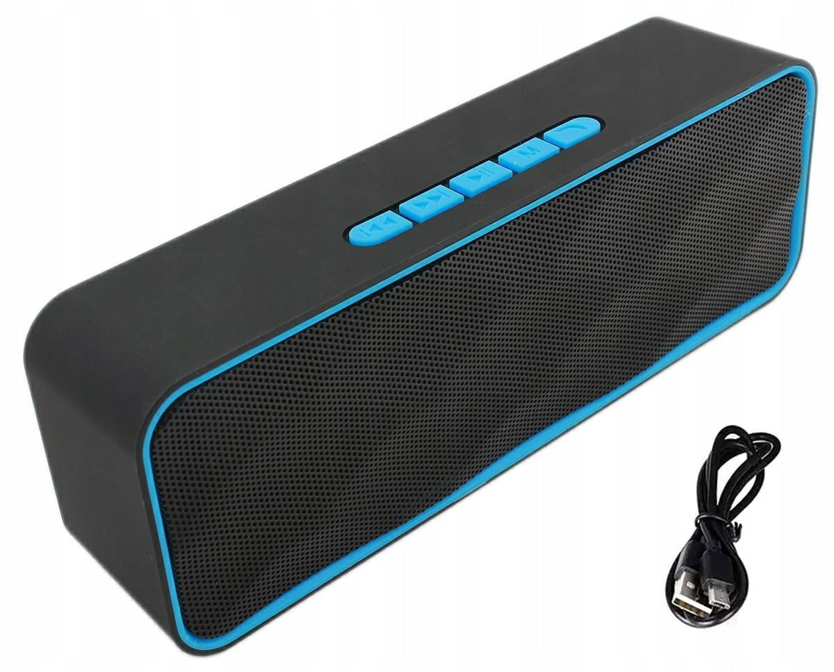 Bluetooth battery speaker wireless USB FM radio blue