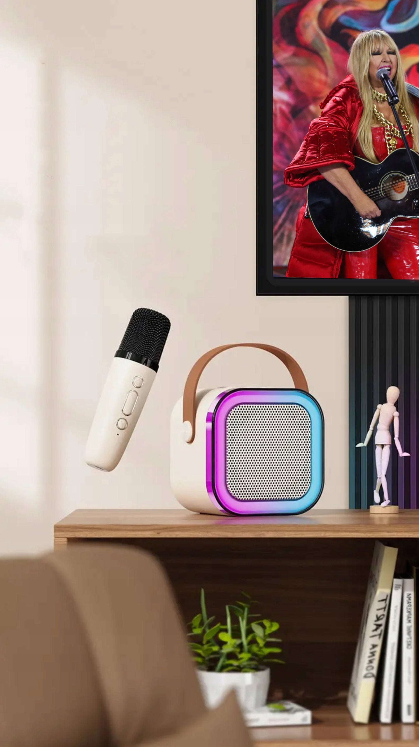 Bluetooth speaker Blow portable karaoke RGB 2 microphones USB SD mini jack Manufacturer code 30-358#