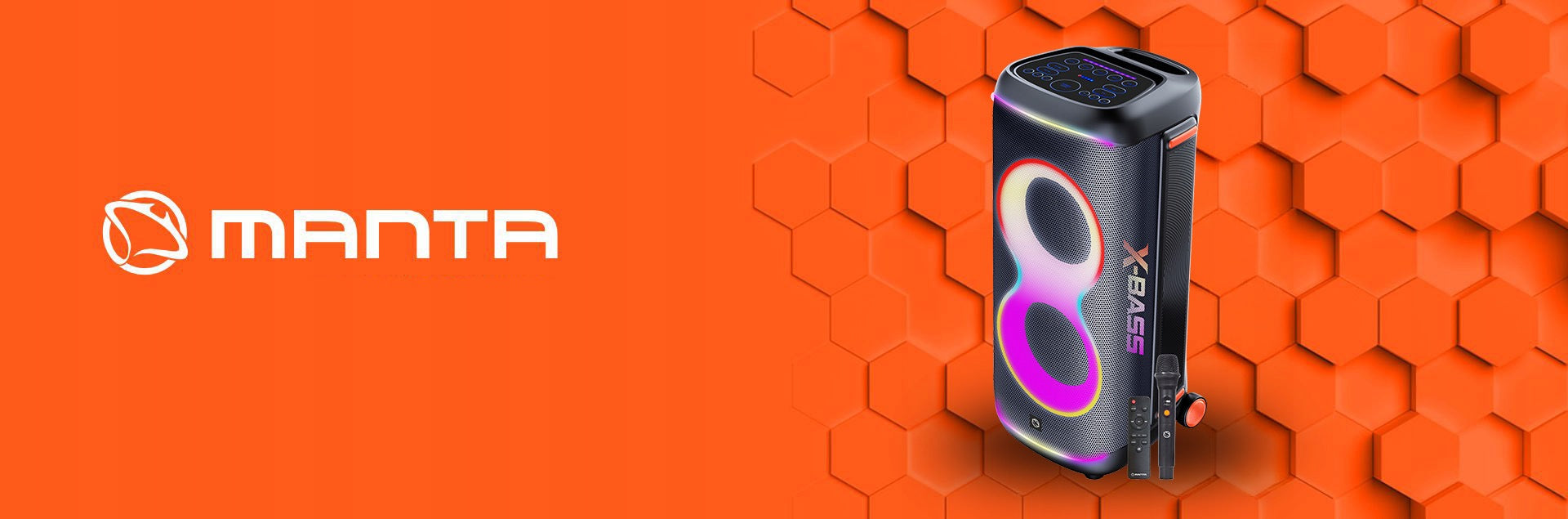 Bluetooth speaker Karaoke Power Audio Manta ORION microphone 300W X-Bass Packaging status original