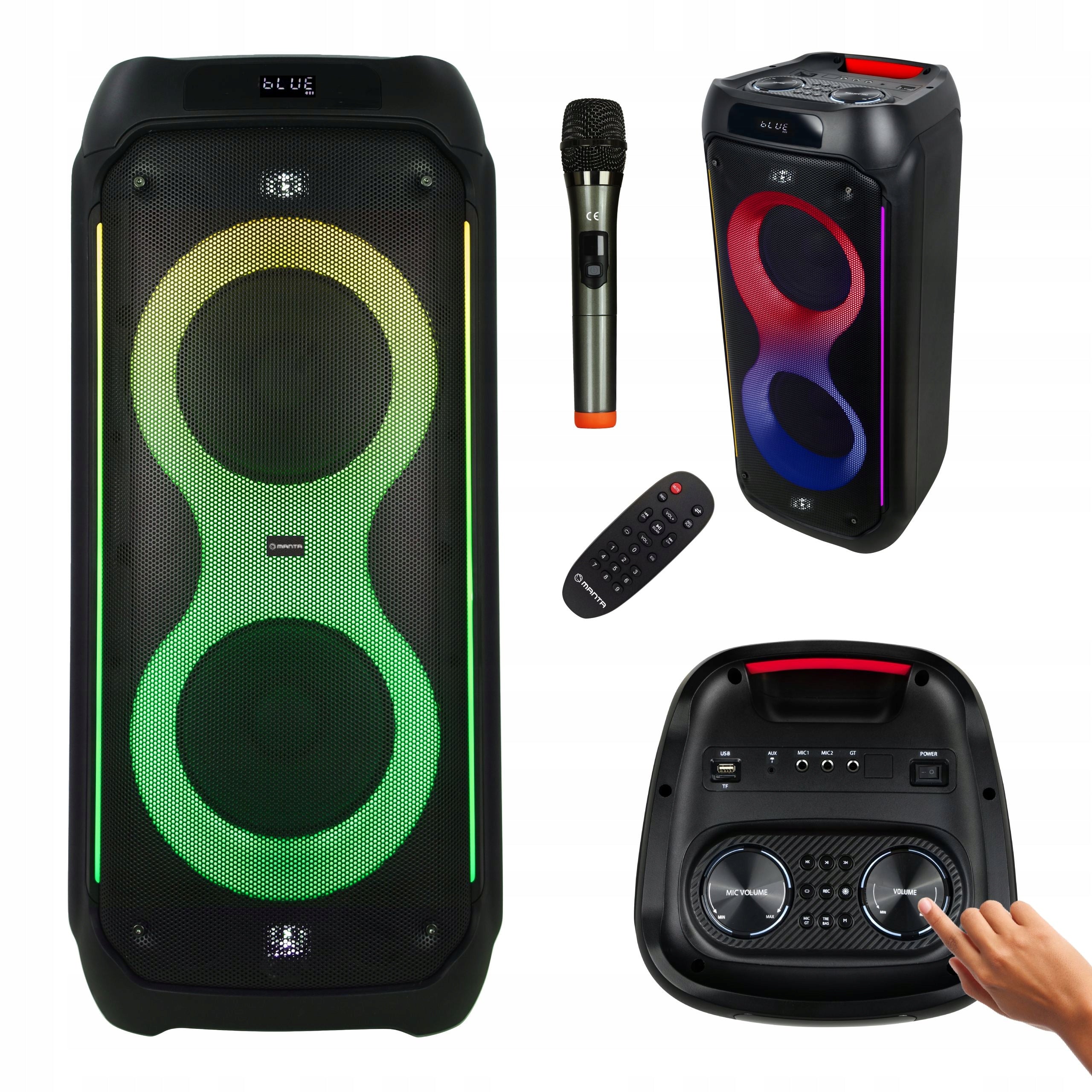 Bluetooth speaker Karaoke Power Audio Manta PALLAS microphone remote control 140W