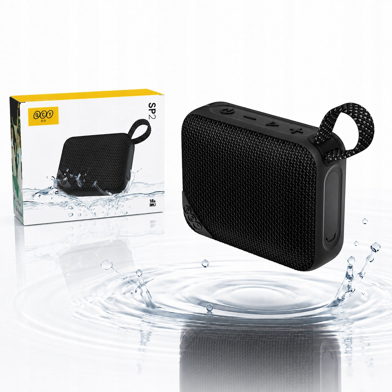 Bluetooth speaker QCY SP2 IP67 RGB TWS USB-C black