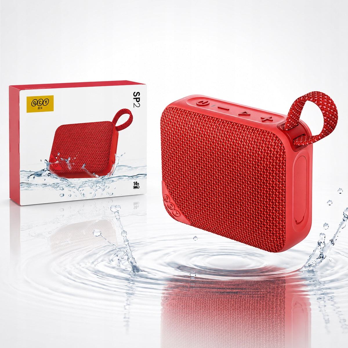 Bluetooth speaker QCY SP2 IP67 RGB TWS USB-C red