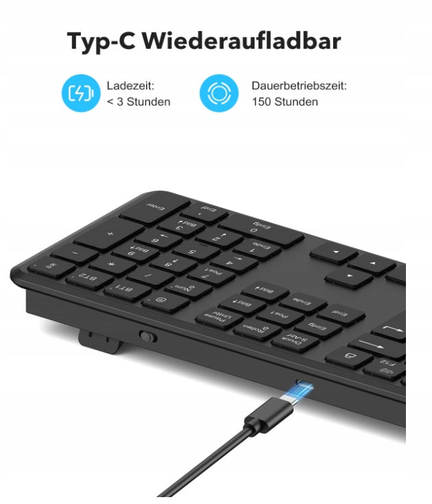 Bluetooth wireless keyboard TECURS WK016, dual interface Manufacturer code WK016