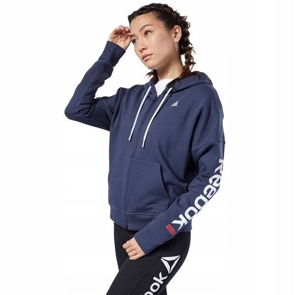 Pullover für Damen Reebok Linear Logo Fullzip FL2007, blau 