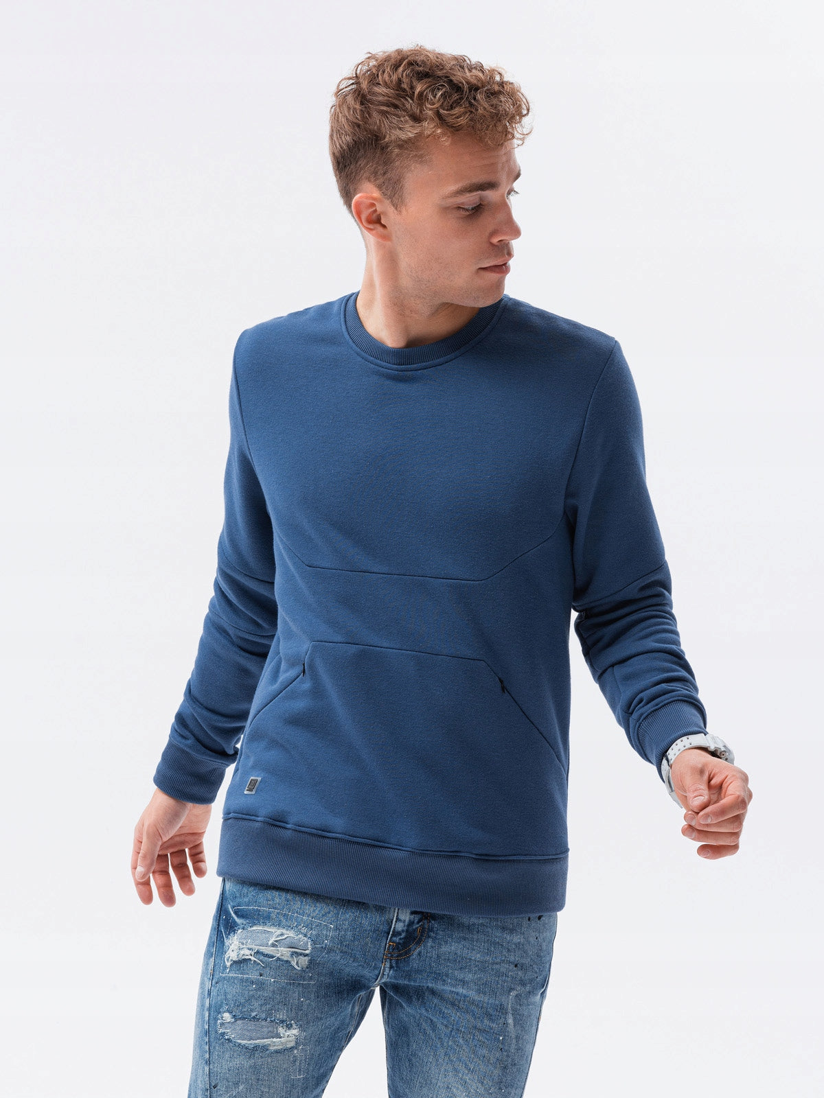 Pullover für Herren Ombre Clothing B1349, blau 