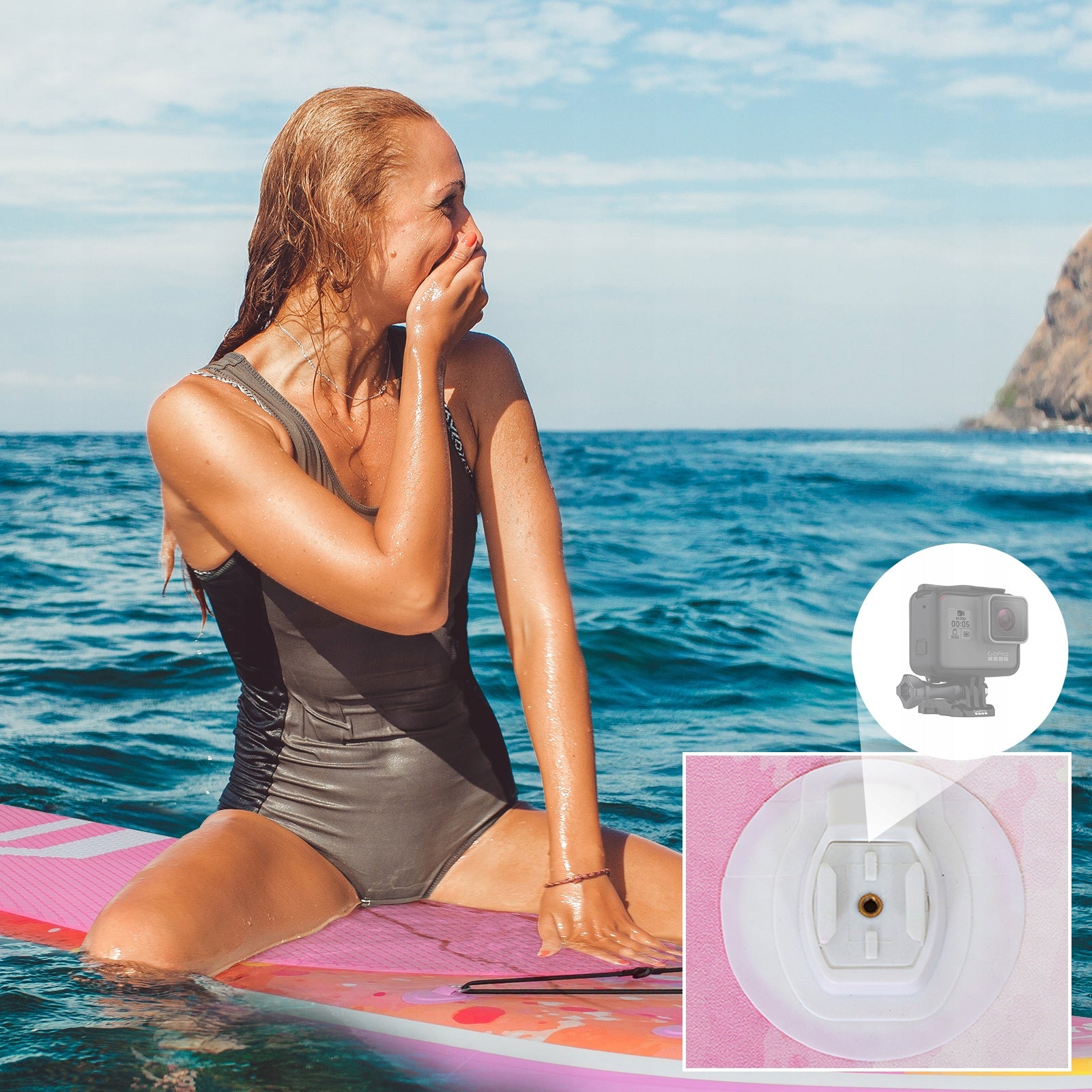 Board SUP Stand up paddle Pumped 335x84cm set With seat pink Kind SUP board