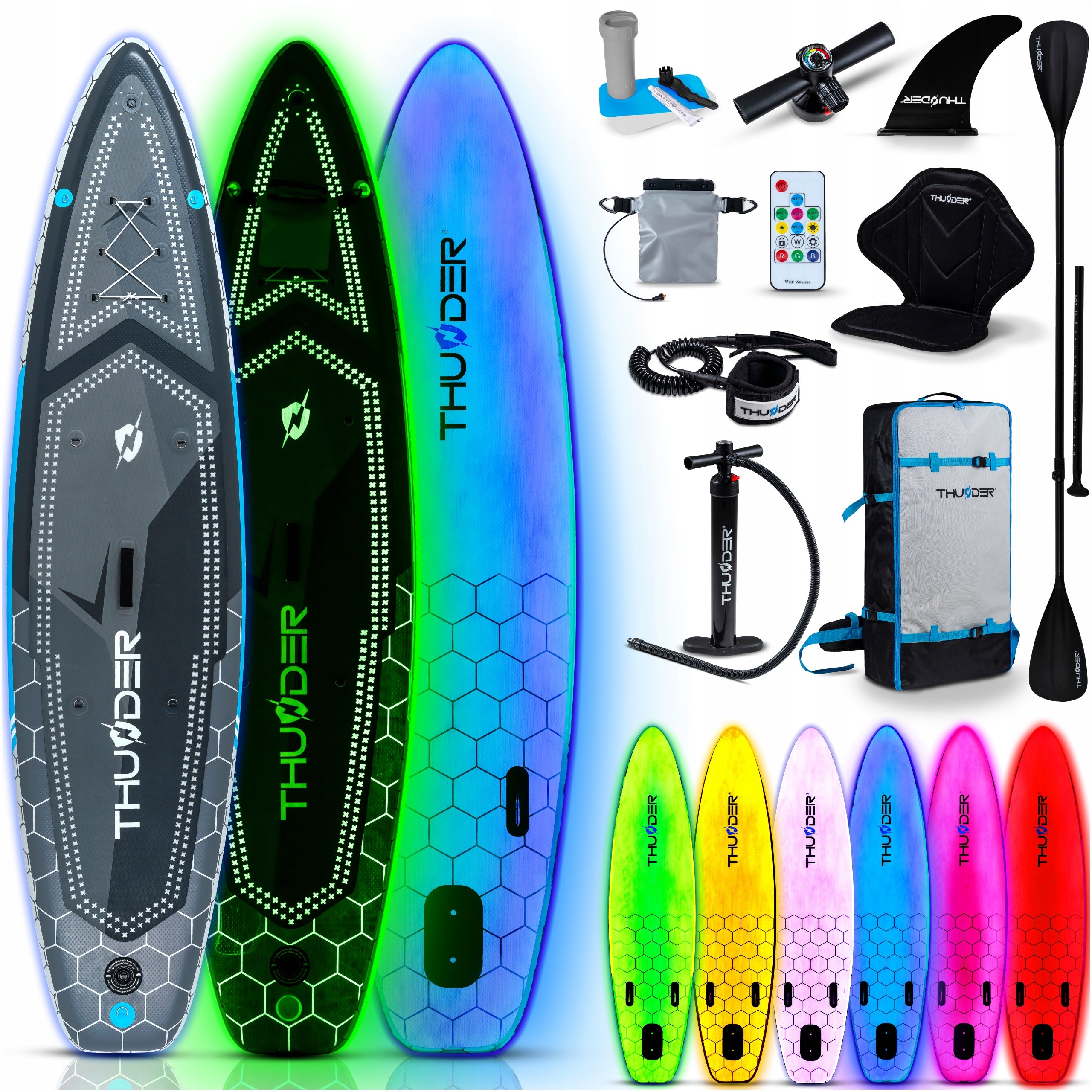 Board sup 320 cm ILLUMINATED LED 320cm for swimming inflatable set THUNDER