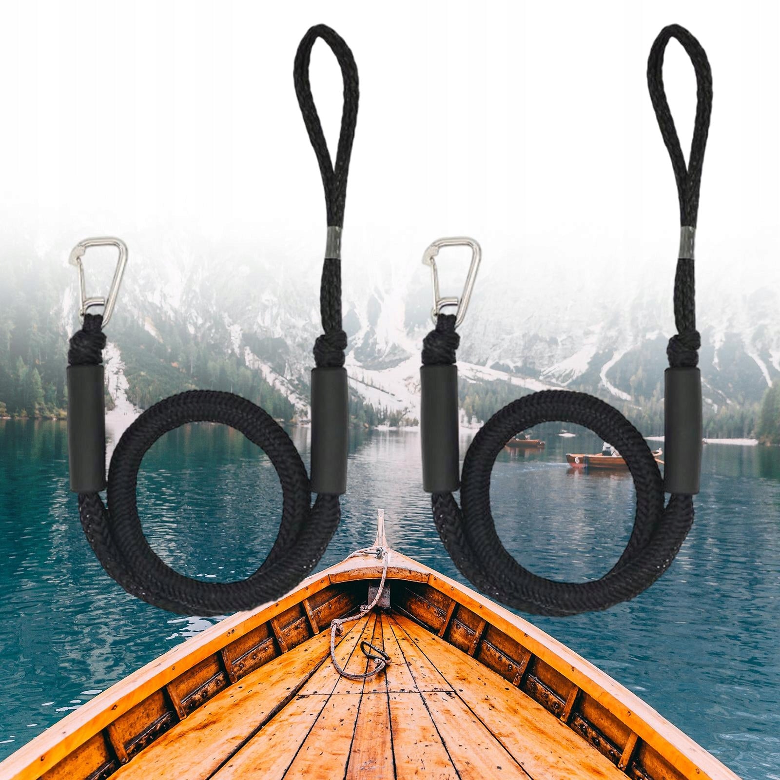 Boat Bungee Dock Line Mooring Rope Black 2pcs Material wood