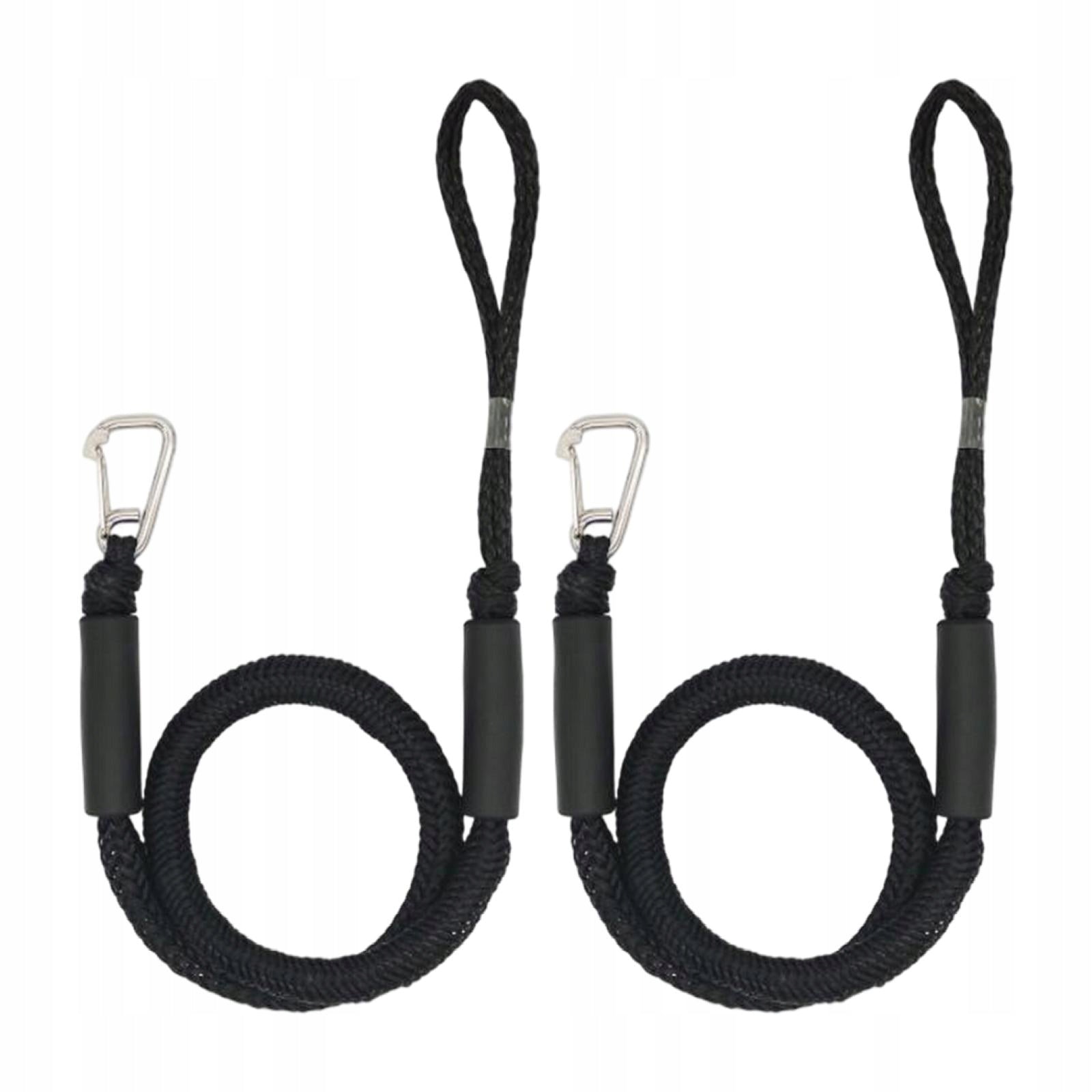 Boat Bungee Dock Line Mooring Rope Black 2pcs