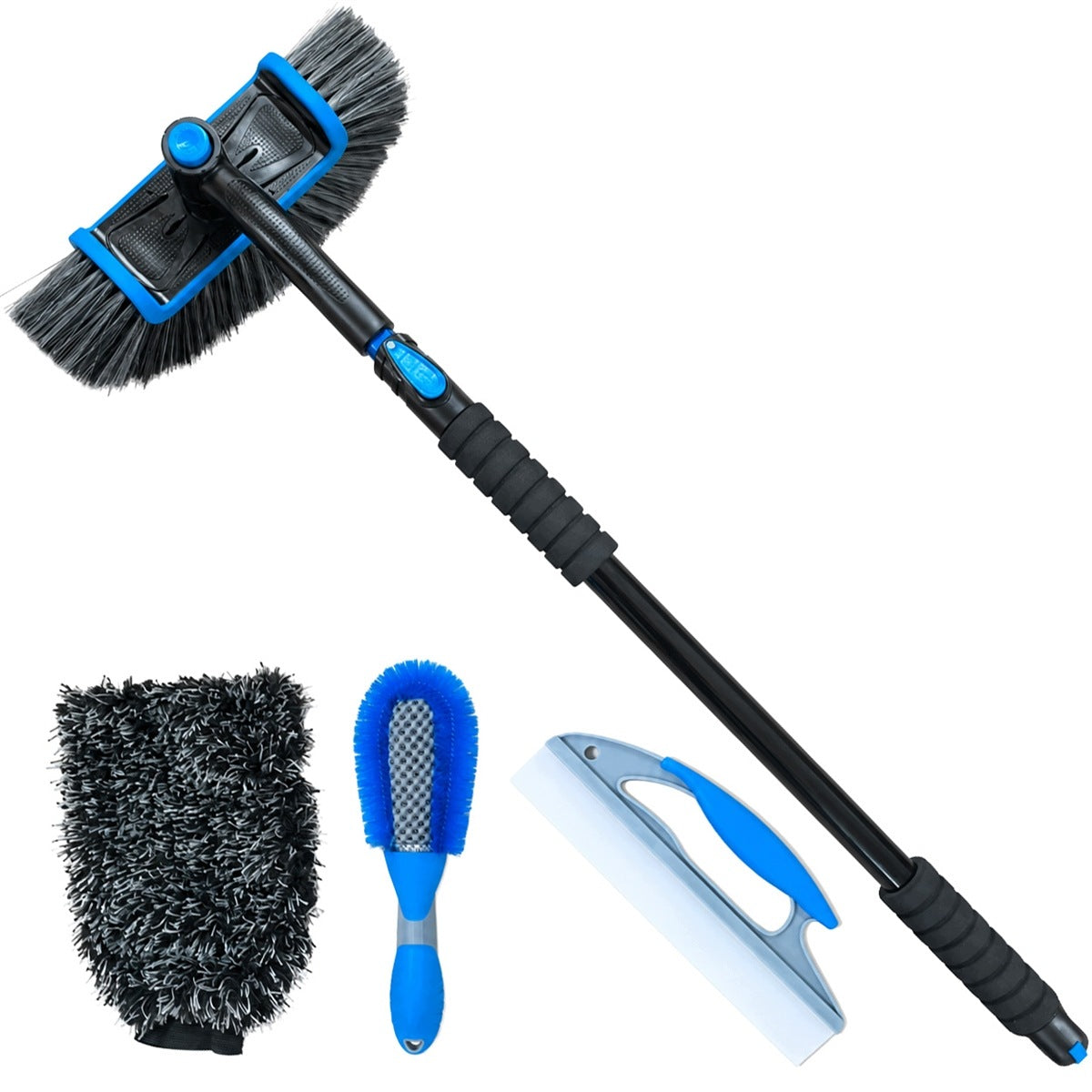 Boat Car Wash Kit Telescopic Brush Puller Rim Glove