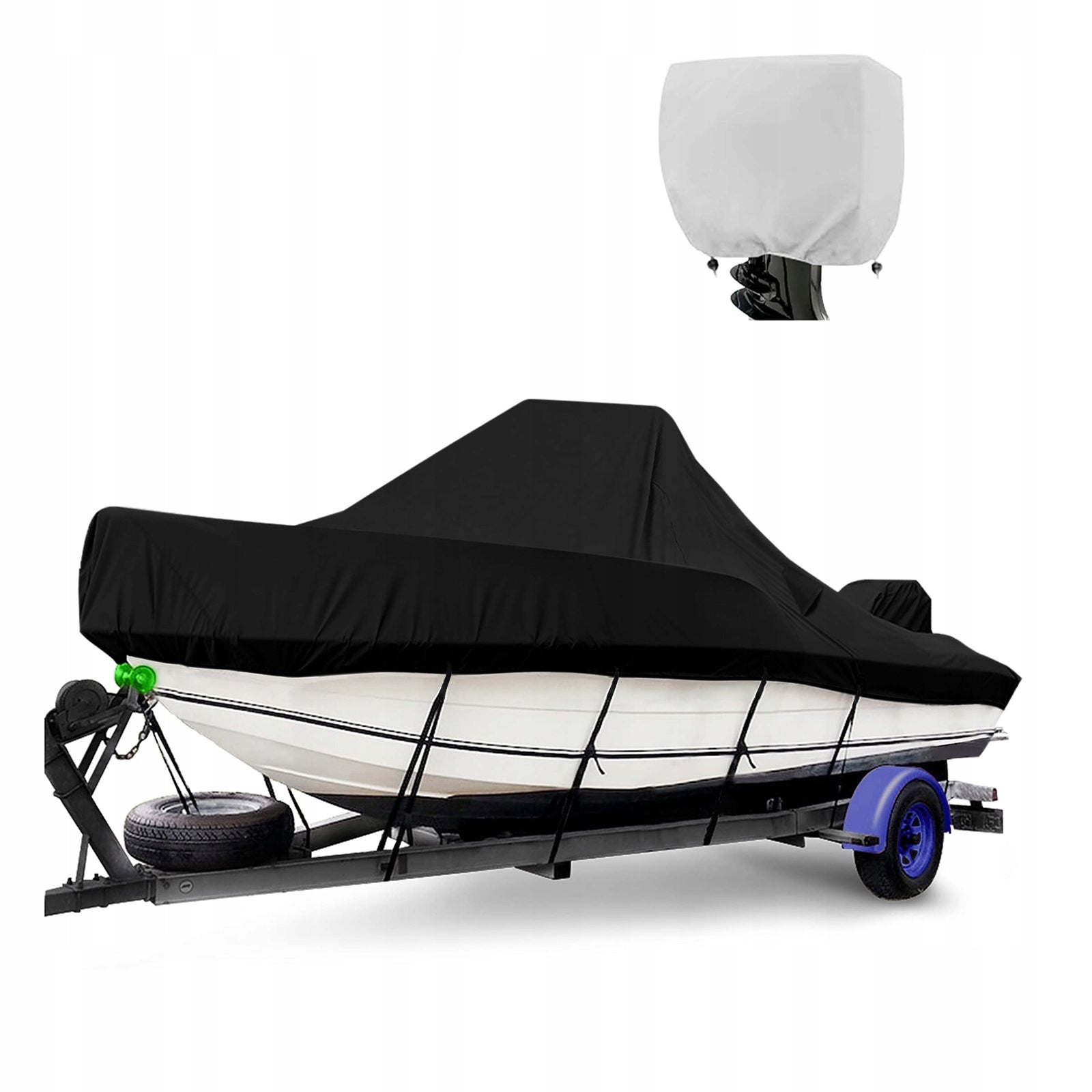 Boat Cover, Windproof Buckle Straps, Fits 518-579cm Boats, Width: 249cm