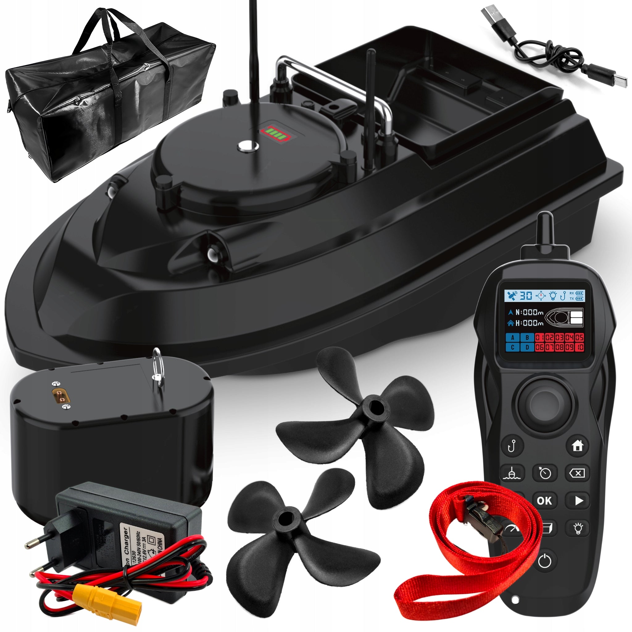Boat GOMEDIA V066 GPS 2 Feeders 3kg Pilot 1000m FAST 20km/h