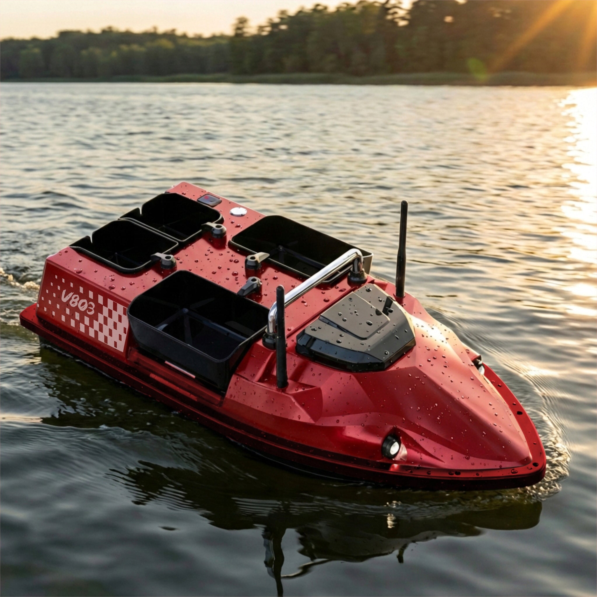 Boat GOMEDIA V803 4 Feeders 3kg Pilot 500m FAST 15km/h Model V803