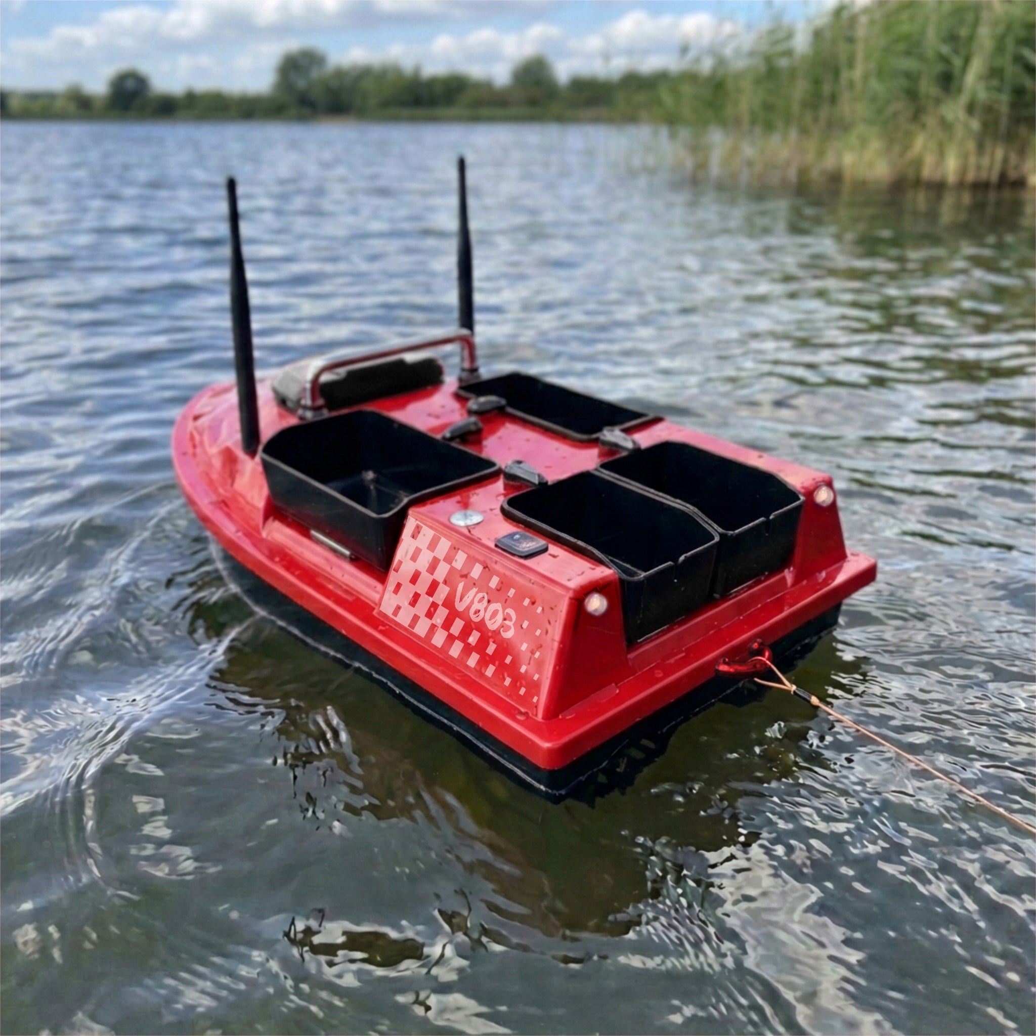 Boat GOMEDIA V803 4 Feeders 3kg Pilot 500m FAST 15km/h Range 500 m