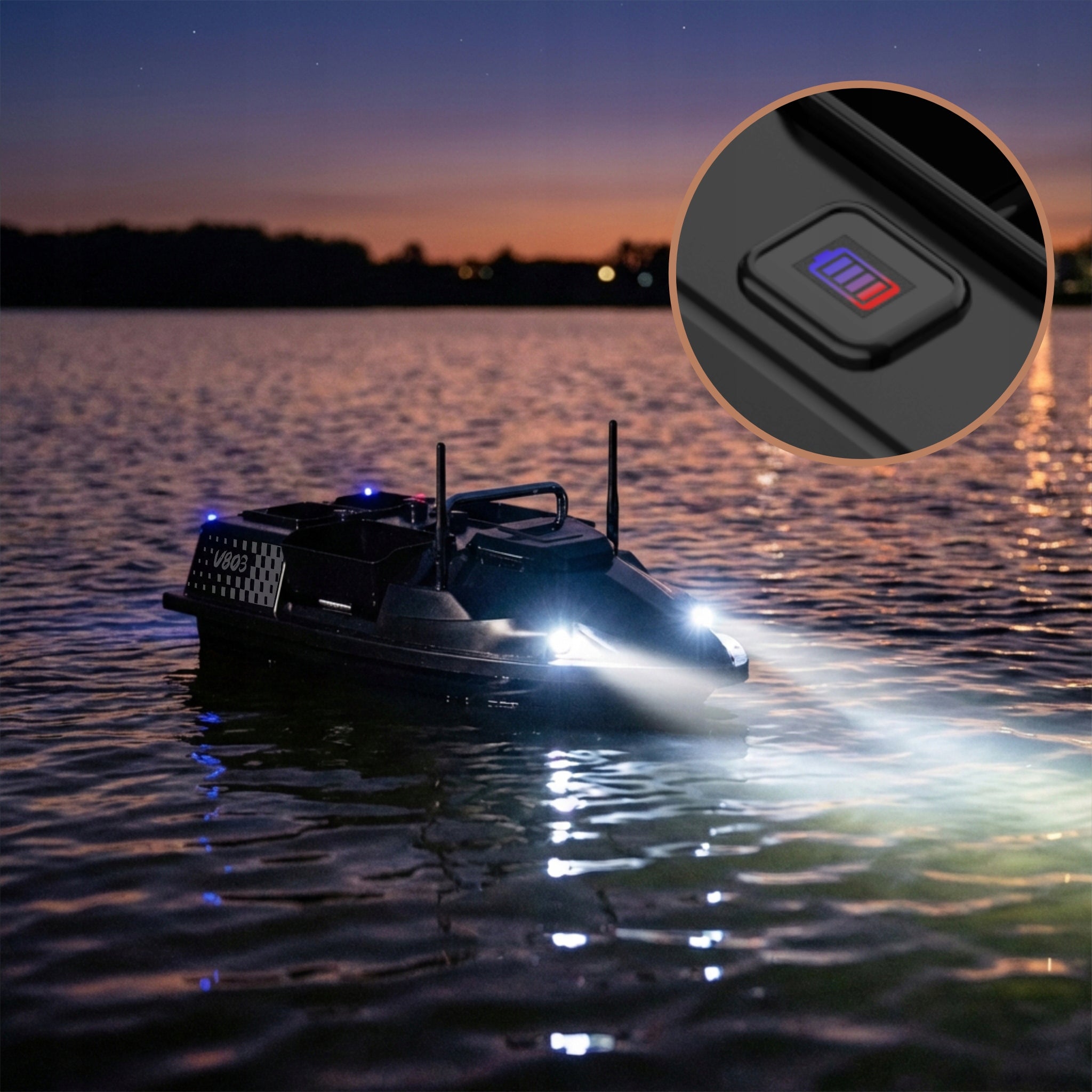 Boat GOMEDIA V803 GPS 4 Feeders 3kg Pilot 500m FAST 15km/h Manufacturer code V803_GPS