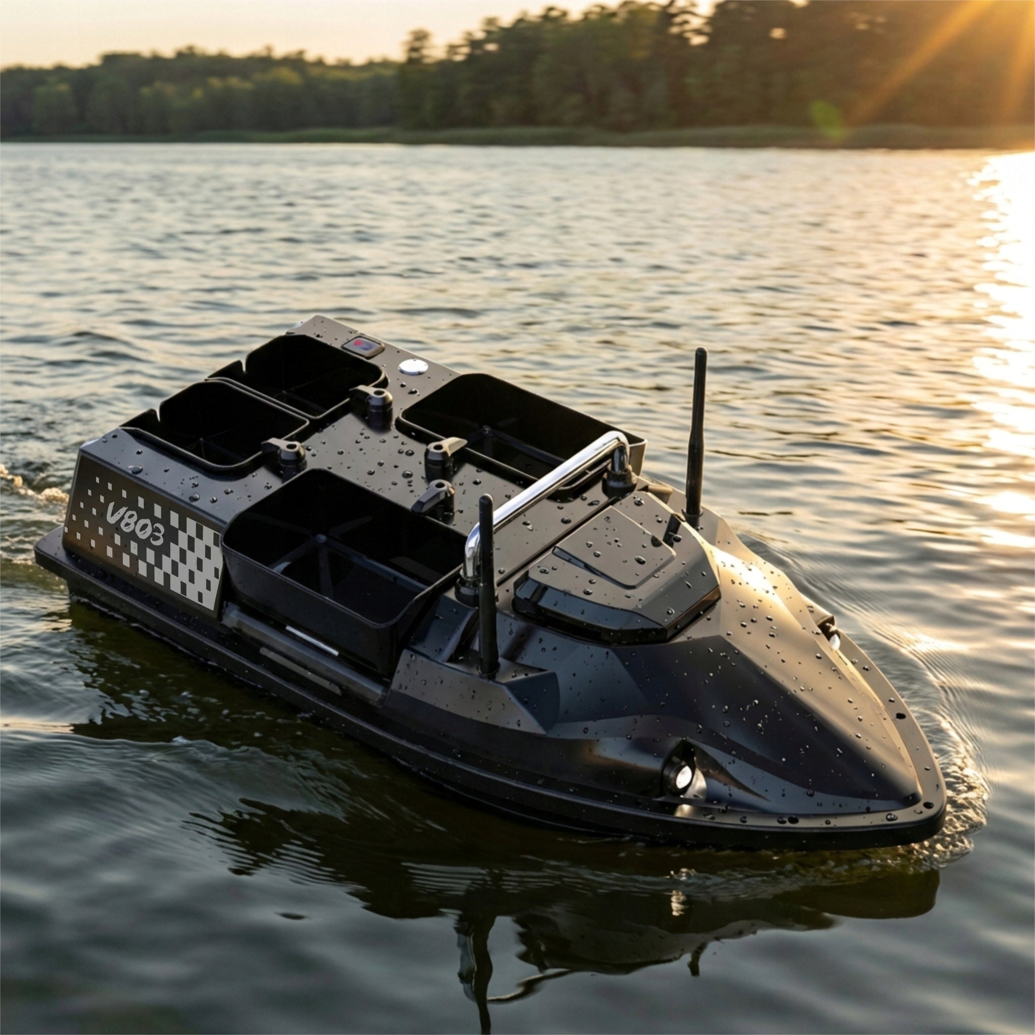 Boat GOMEDIA V803 GPS 4 Feeders 3kg Pilot 500m FAST 15km/h Weight 1000 g