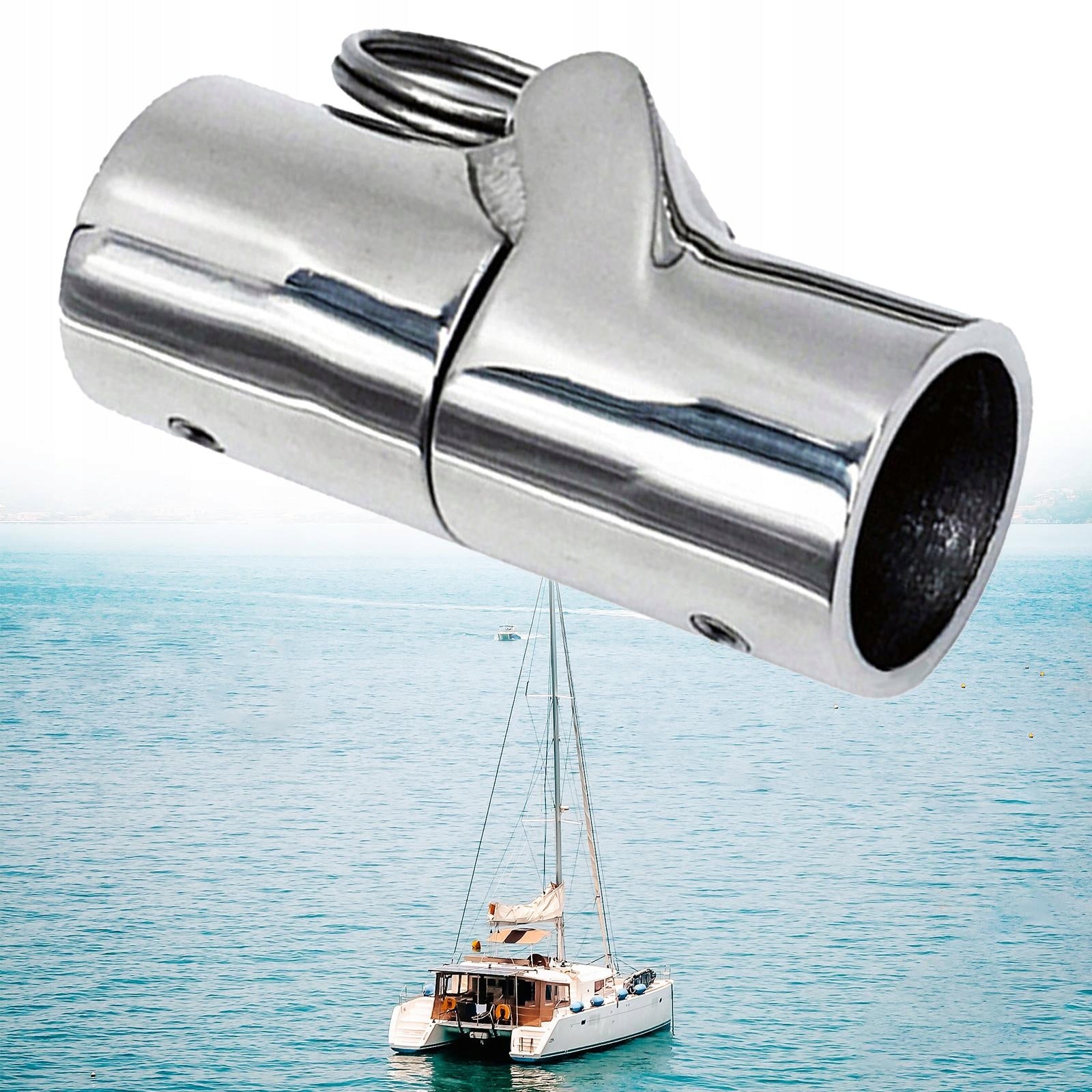 Boat Tube Connector, Stainless Steel Fittings, Hinged Swivel Coupler 25MM Rod action peak