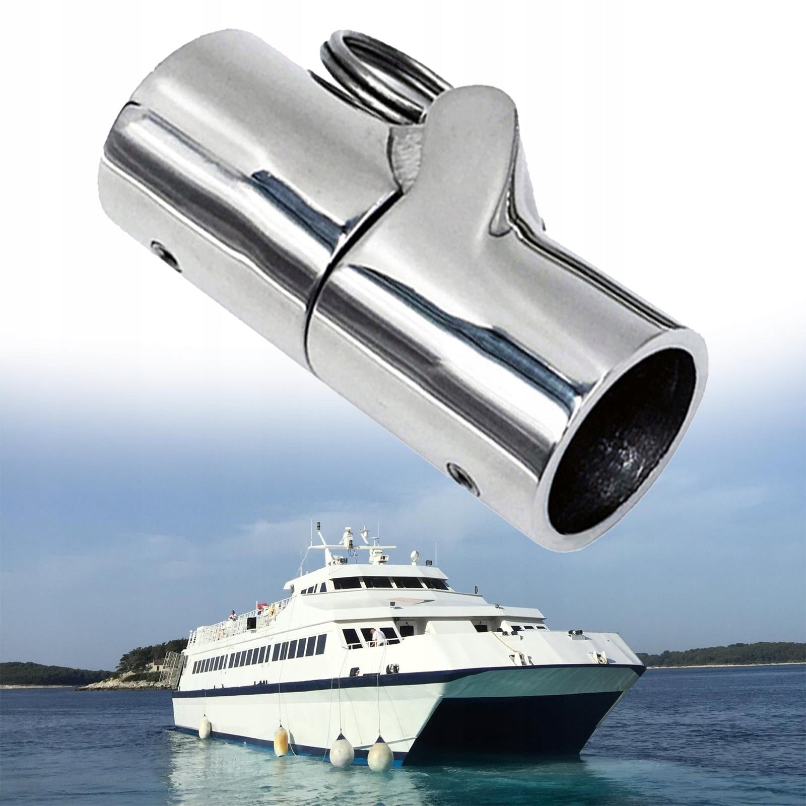 Boat Tube Connector, Stainless Steel Fittings, Hinged Swivel Coupler 25MM Rod power Ultra Light