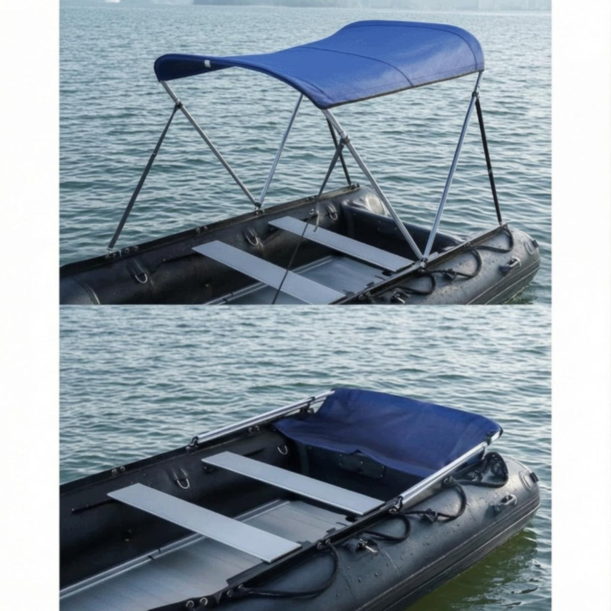 Boat with Metal Frame Water Resistant Bimini Top with Frame Four Crossbar a Packaging status original