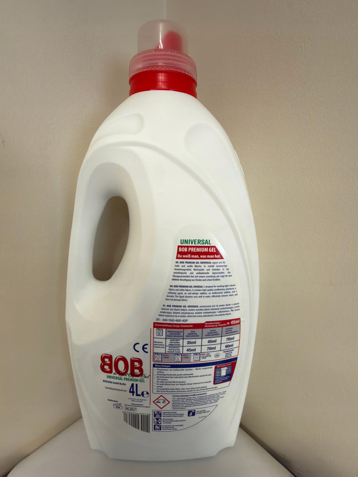 Bob German Premium Universal Washing Gel 4L Packaging status original