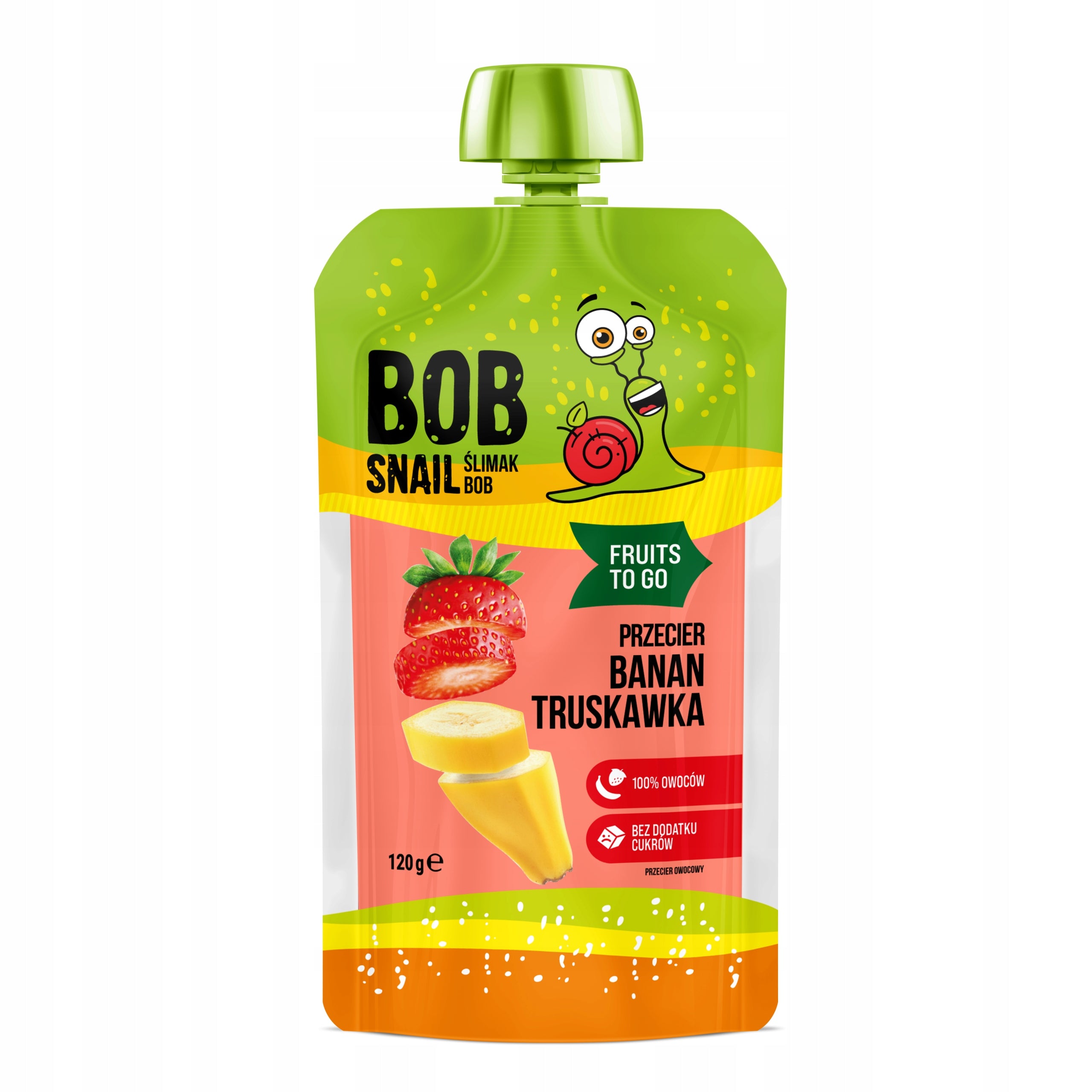 Bob Snail Fruit Mousse -100% without added sugar Banana Strawberry 10х120 g Packaging status original