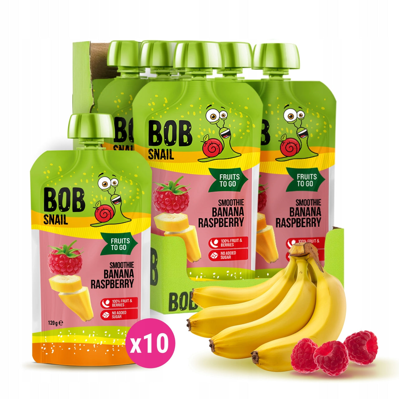 Bob Snail Smoothie Mousse Banana-Malina 10 x 120g (1200g )