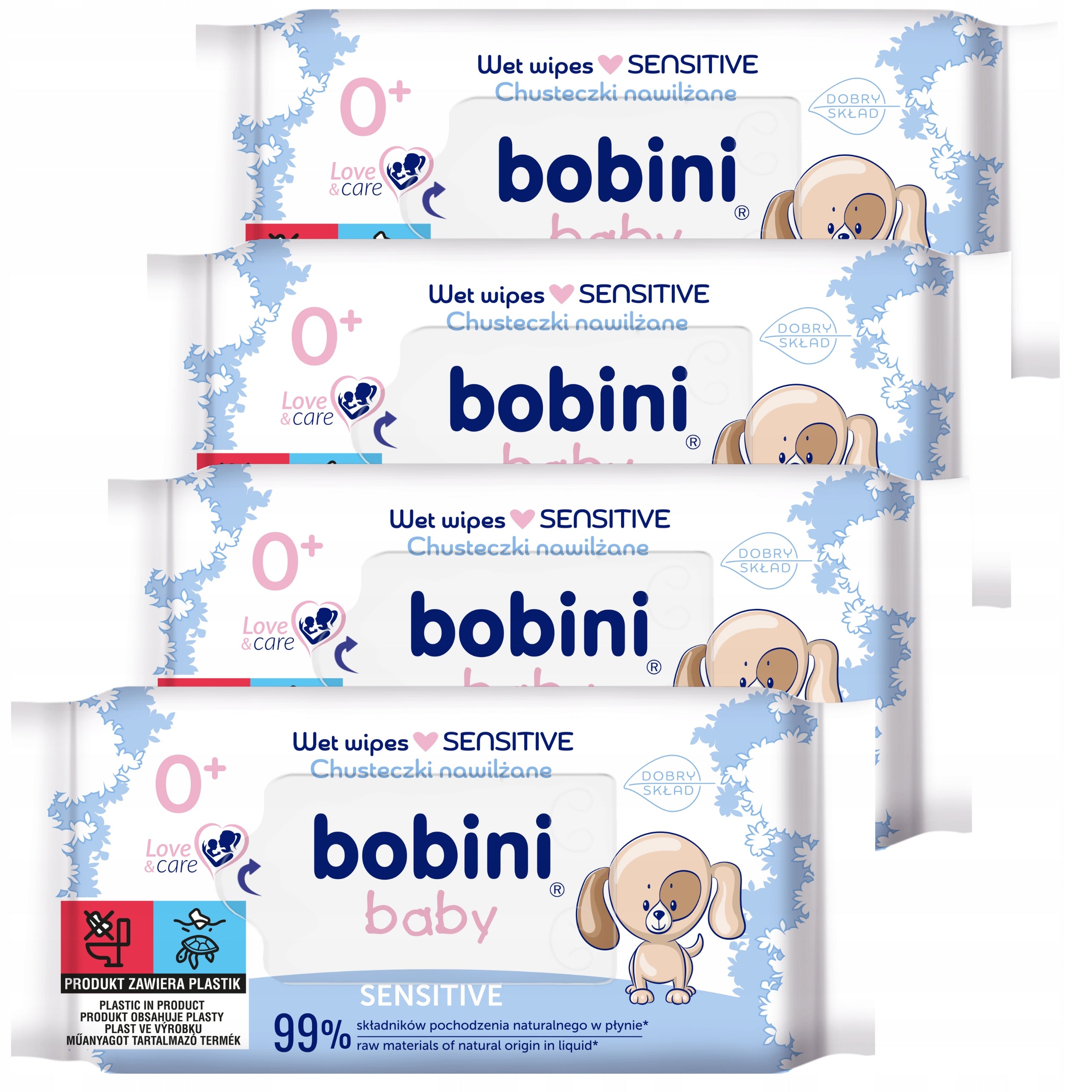 Bobini Baby Wipes Moisturized Children 60pcs x4