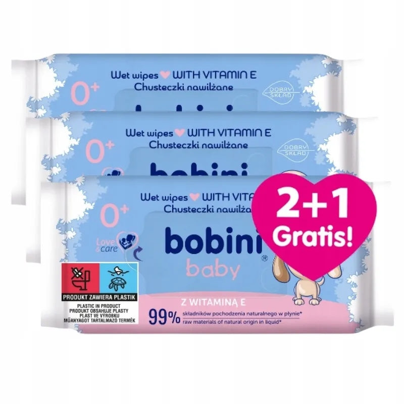 Bobini Baby with vitamin E wet wipes for babies, infants 60pcs